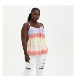 Torrid tiered striped cami tie-dyed tank top - size 2x